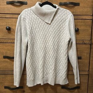Lands' End Women’s Cream Cowl Neck Sweater Size XL Tall